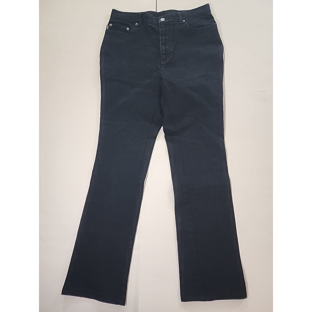 Lauren Ralph Lauren Womens Jeans 10 Black Straight Leg Mid Rise Straight‎ Cotton